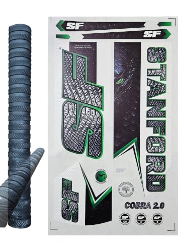 Image of Cottontail Cricket Bat Sticker & Grip Combo English Willow 4D Digital | Protection Accessories Scuff tape Ring Chevron Grip CBRA