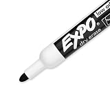 EXPO® Low-Odor Dry-Erase Markers, Bullet Tip, Black/White Barrel, Black Ink, Pack Of 4 Markers – view 3