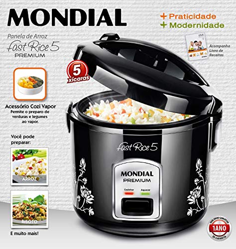 Panela De Arroz Fast Rice 5 Premium, Mondial, Preto, 400W, 110V - NPE-08-5X