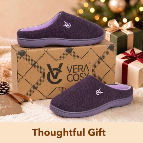 VeraCosy Women's Two-Tone Slippers Soft Memory Foam Indoor Outdoor Shoes - Image 5