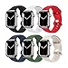 THWALK 6 Pack Bands Compatible with Apple Watch Band 41mm 40mm 38mm 45mm 44mm 42mm 49mm Women Men, Soft Silicone Waterproof Sport Strap Replacement Wristbands for iWatch Ultra SE Series 8 7 6 5 4 3 2 1 (38mm/40mm/41mm S/M, 6 PACK C-Black/White/Red/Abyss Blue/Clover/Starlight)
