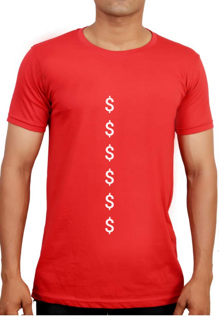 Youthicon Dollar Designed Printed Men's T-Shirt Slim Fit with Round Neck Cotton Color