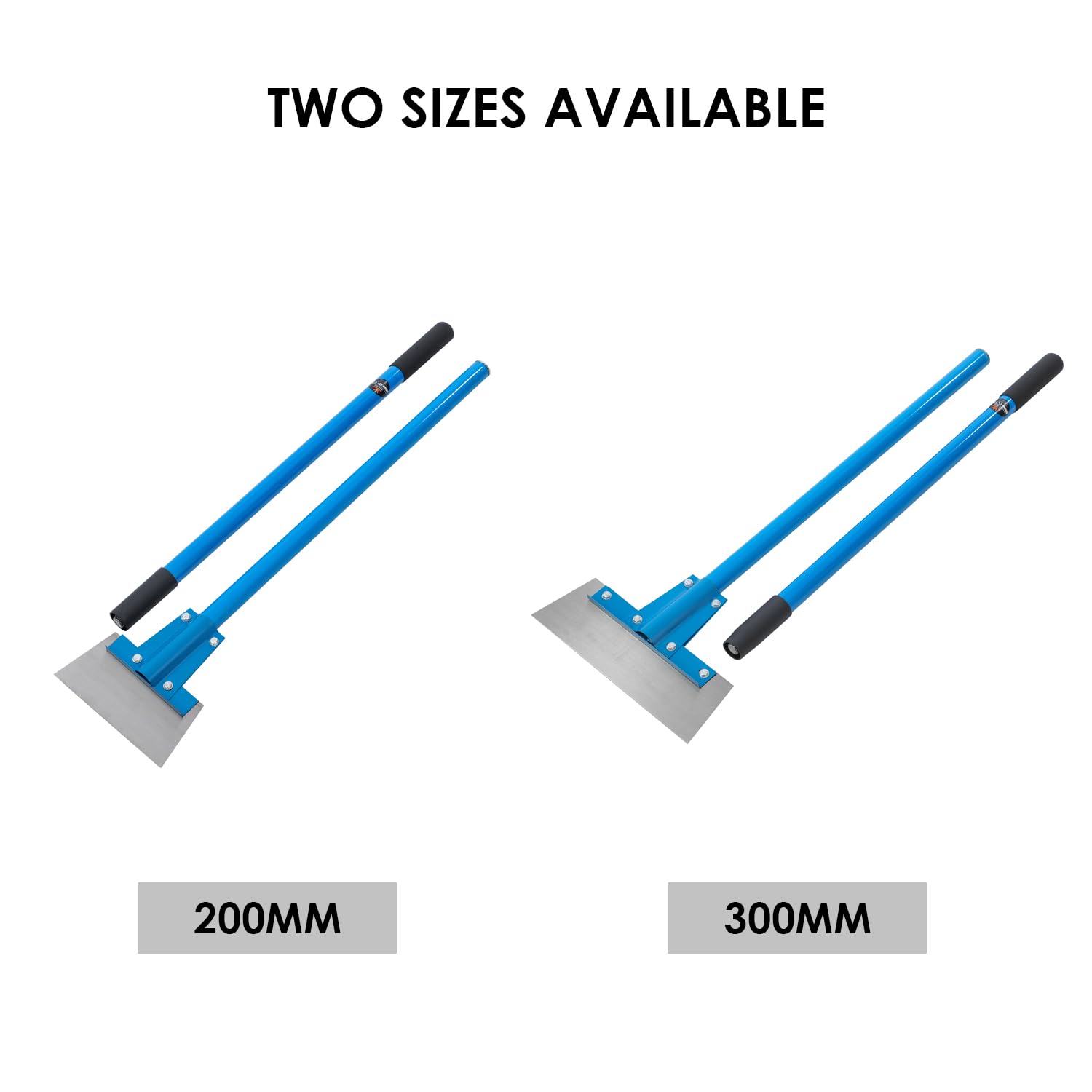 TOPWAY Raschietto per Pavimenti Heavy-Duty 200 mm di Larghezza con Manico Lungo Staccabile in Fibra di Vetro da 1450 mm per Rimozione di Adesivi, Fughe, Grasso, Sporcizia e Polvere