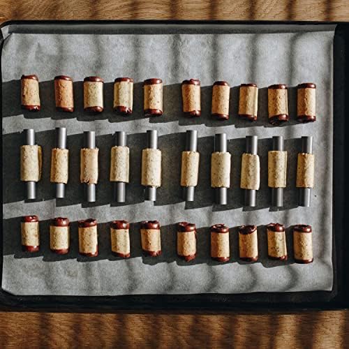 CULIMI Cannoli Tube Set - Horn-Cones Baking-Molds Cream-Horn-Moulds, Non-Stick Coating, Cannoli-Moulds Shells Metal-Baking-Cones Pastry Baking Mold Cannoli-Making-Kit (8 cm/ 3,14"/ 30 pcs)