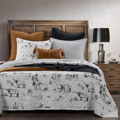 Image of Paseo Road Ranch Life Western Bedding 3 Piece Full /Queen Cotton Quilt Set