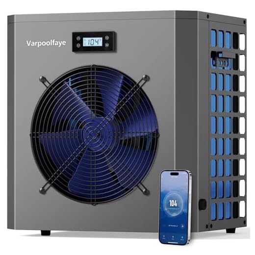 Varpoolfaye 5KW Elektrische Pool Wärmepumpe Für Aufstellpool Poolheizung Wärmepumpe Schwimmbad Bis 20.000 l 20 m³ Wifi Steuerung 220v 240v 50Hz