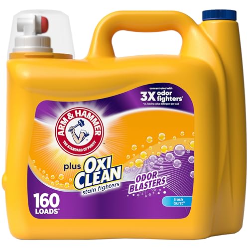 Arm & Hammer Plus OxiClean Odor Blasters Fresh Burst, 160 Loads Liquid Laundry Detergent, 208 Fl oz
