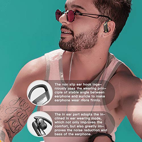 Andoer Fones de ouvido potáveis ​​com visor de bateria Fone de ouvido BT Fone de ouvido sem fio Fone