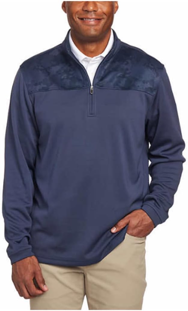 Pebble Beach Men Contrast 1/4 Zip Pullover-Ideal for Golf, Exercise and Fitness