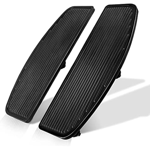 Eumti Motorcycle Front Rubber Driver Rider Insert Footboard Wide Foot Pegs Pedals Foot Boards Pad Compatible With Harley Touring Softail Road King Electra Glide 1986-UP Cover