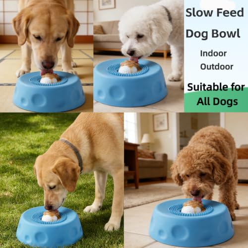 Slow Feeder Dog Bowl with Rolling Ball for Dogs Anti-Slip Lick Bowl | for Liquid Treats,Bone Broth,Yogurt & Wet Food,Interactive Pet Feeding Enrichment Toy,for Small to Large Dog Breeds - Image 4