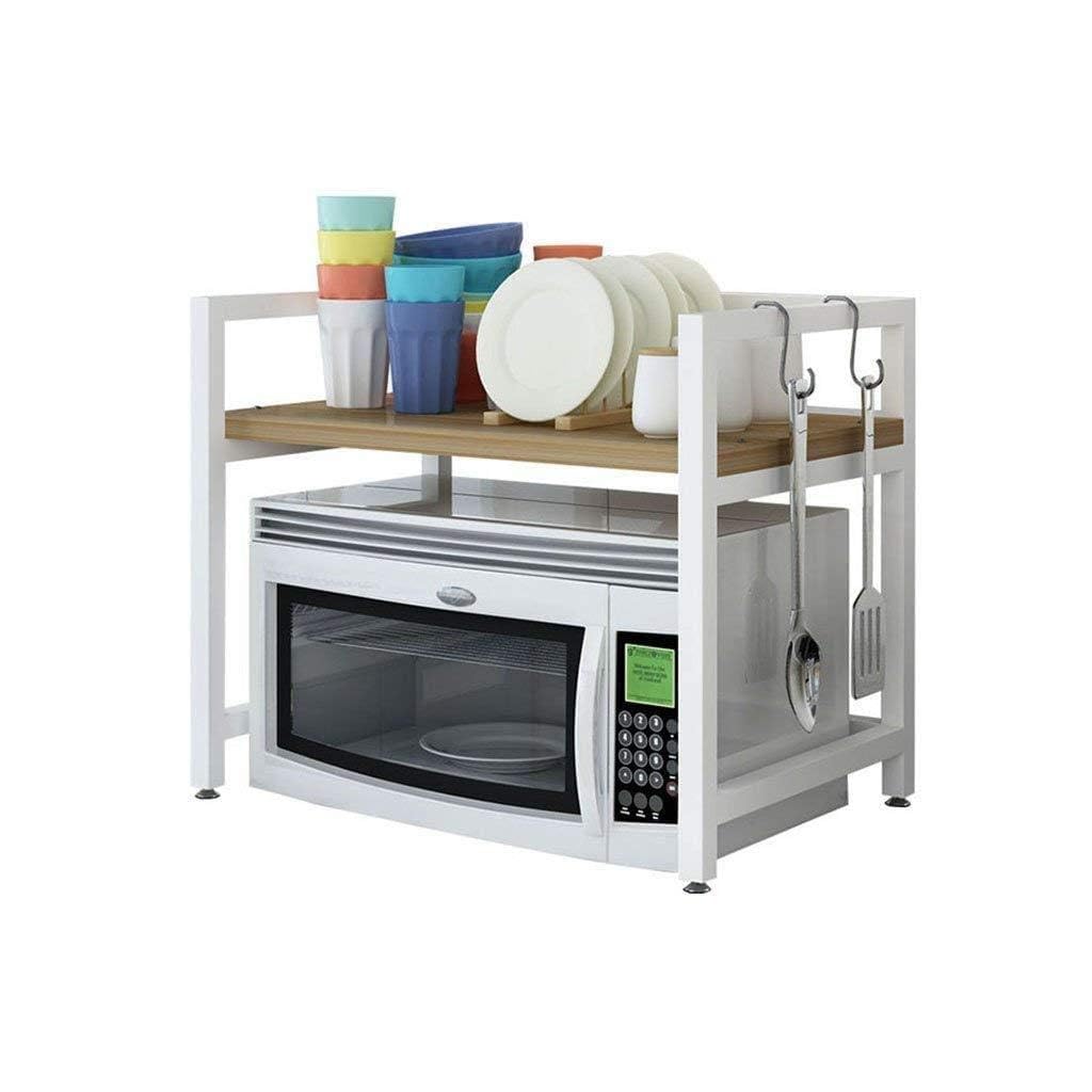 OGFC 71300 Kitchen Rack space saving Microwave Oven Stand Kitchen Cabinet and Counter Shelf Organizer Shelf Rack Toaster Organizer, MDF white