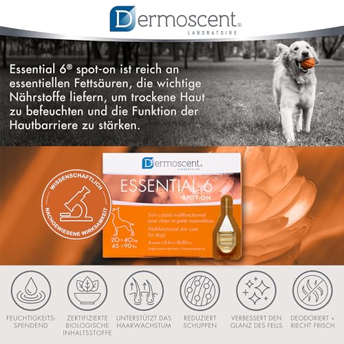 Innovative Hautpflegelösung für Hunde und kleine Haustiere | Feuchtigkeitsspendend, glänzend, kontrolliert Haarausfall, reduziert Gerüche und schützt mit natürlichen Inhaltsstoffen | 20-40 kg