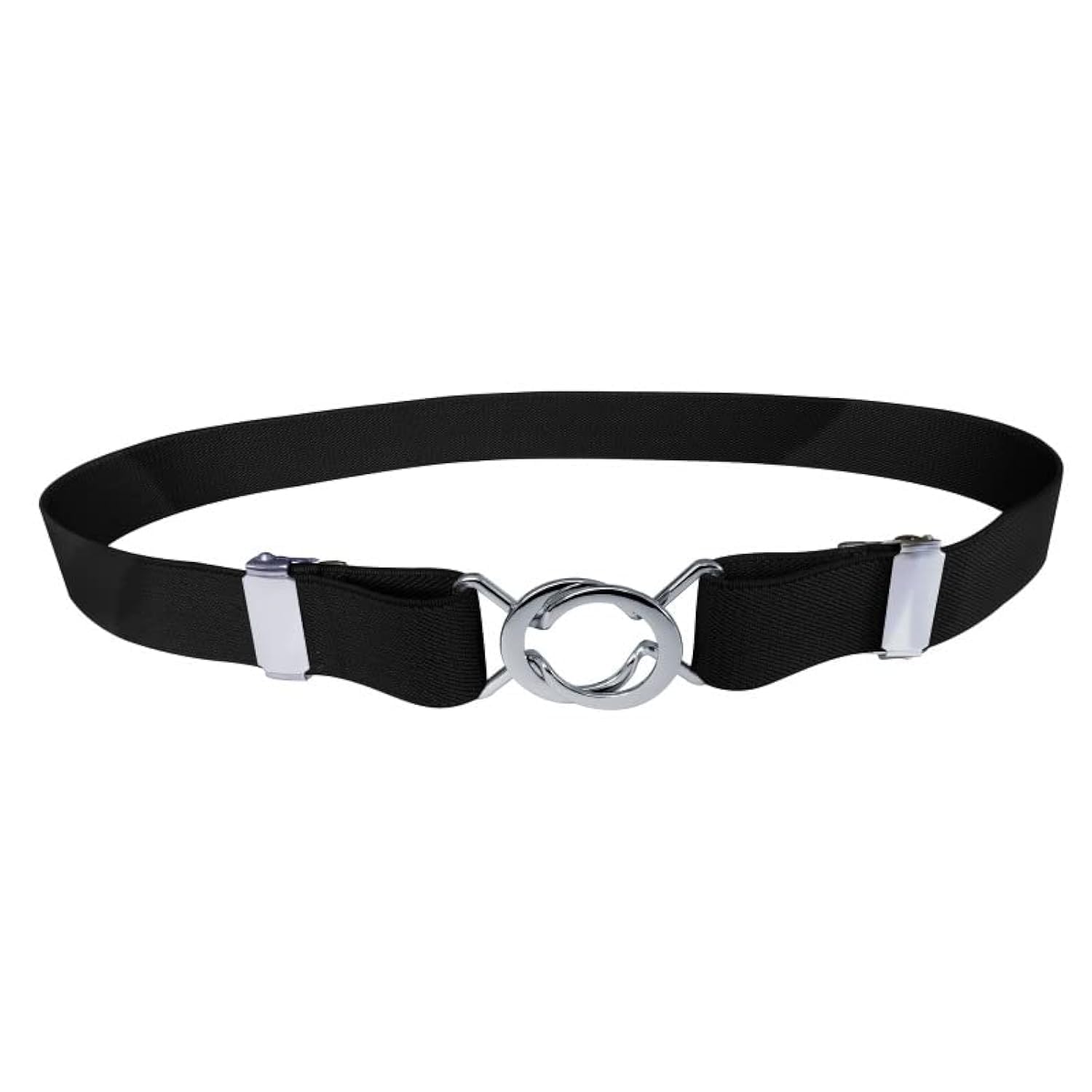 Wannge Women's Black Skinny Elastic Waist Belt Stretch Retro Waistband For Jeans Trousers Dresses
