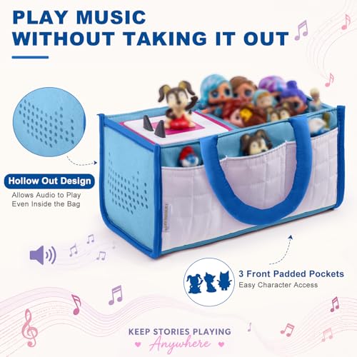 Image of SFYBYHEART Kids Carrying Tote Compatible with Toniebox 1 & 2, Padded Storage Organizer for Audio Player Figures, Starter Set, Headphones & Accessories, Lightweight Travel Bag