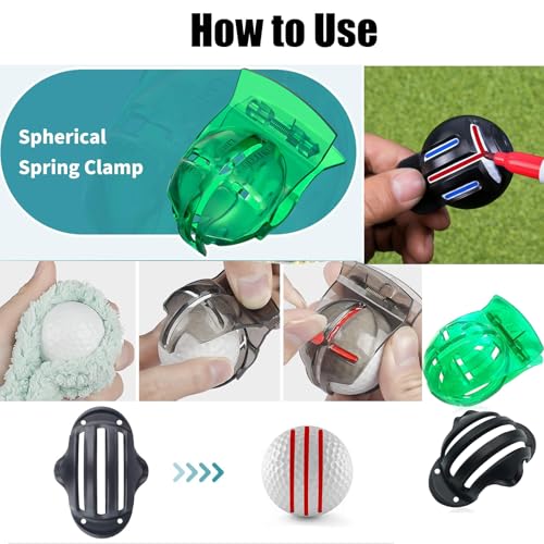 7 PCS Golf Ball Markers , Golf Ball Line Drawing Marking Alignment Kits,Used in Par Ball Marker Alignment Aid Outdoor Golf Practice, Golf Ball Alignment Tool Liner Ball Marking Clip On Par Ball Marke - Image 3