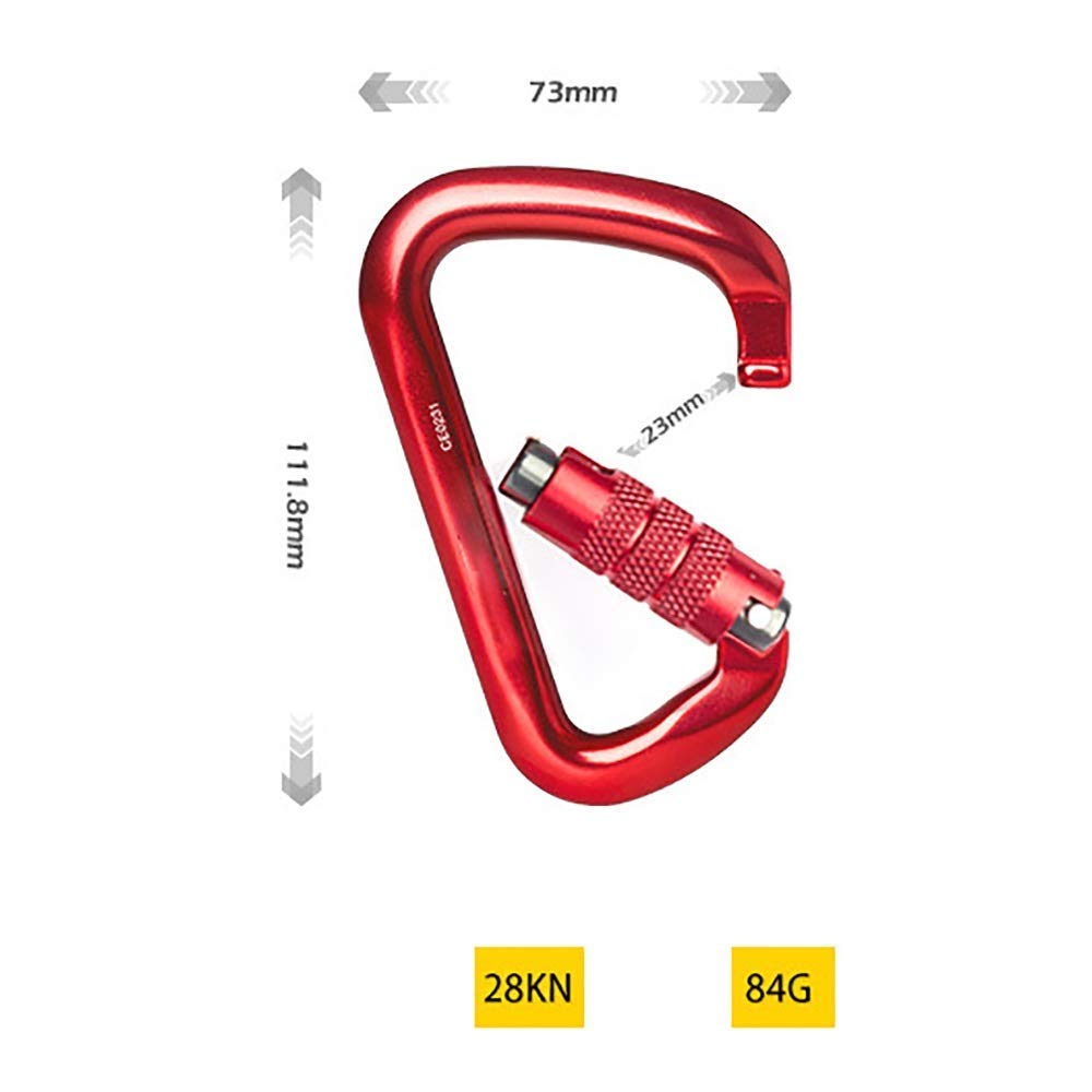 Moschettone Grande, Gancio a Clip 2 Confezioni di Anello a D Durevole, moschettone Grande Automatico, Clip per Esterni, casa, Camper, Super Resistente (Rosso, 112x73 mm)