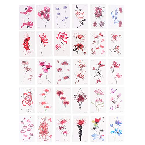 60 Pcs Flor Tatuagens Temporárias Falso Tatuagem Temporária Adesivos Tatuagem à Prova D 'Ãgua para