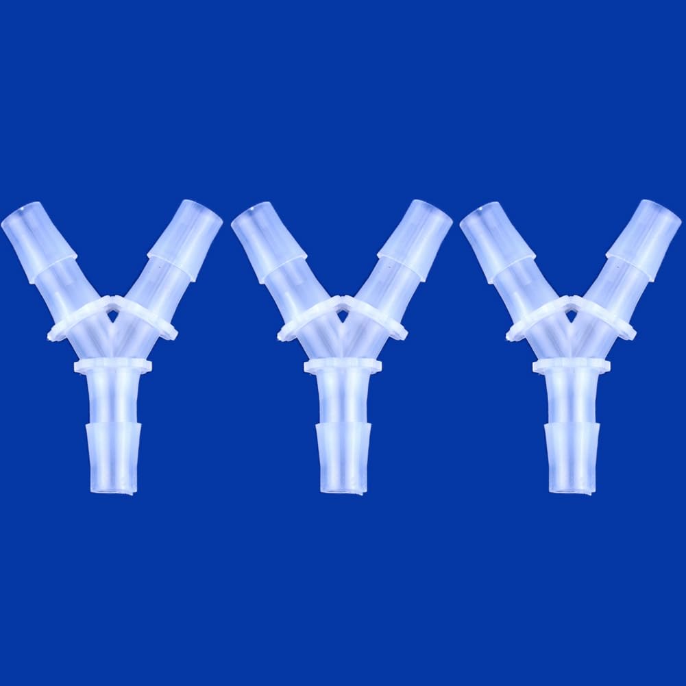 JoyTube Plastic Barb Equal Y Tee 5/8" hose ID Polypropylene pipe connectors Plastic Joint Splicer Mender Adapter Union Boat Water Air Aquarium O2 Fuel
