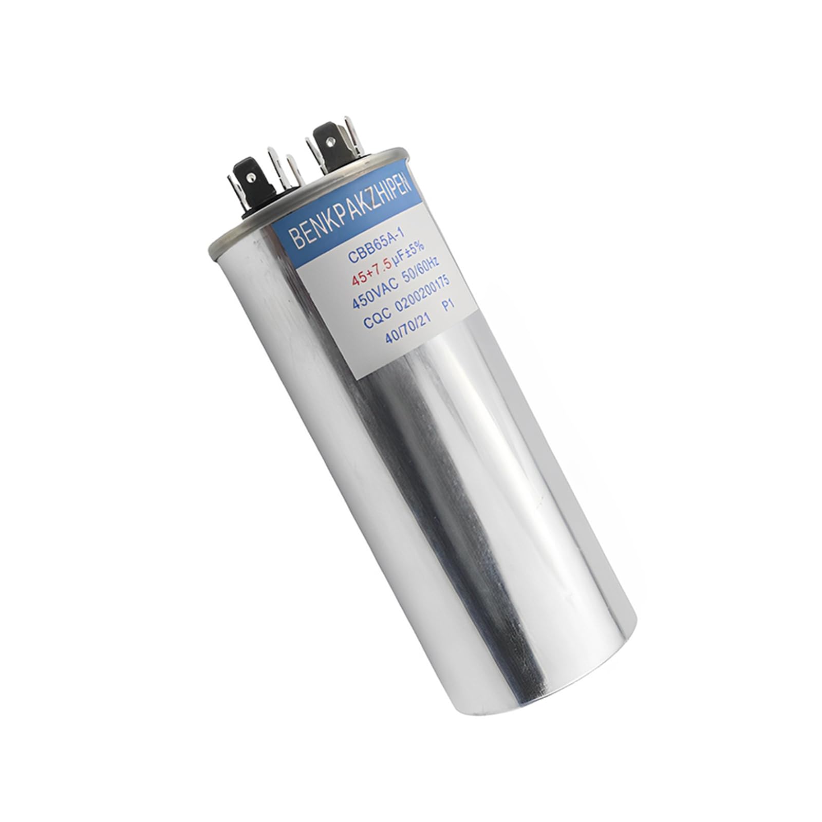 AC Capacitor 45+7.5UF 45/7.5 MFD 370V or 440V Round Start Capacitor for AC Unit Fan Motor Start or Heat Pump or Condenser Straight Cool