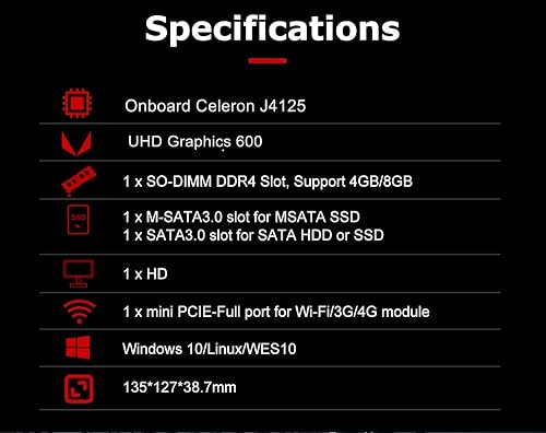 Miniatura 4 de Router PC, Celeron J4125, 4 x Intel Giga LAN, 2 USB3.0, 4 USB2.0, COMRS232, HDMI, sin ventilador, mini dispositivo de cortafuegos, PC de cortafuegos