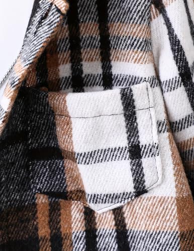 Image of 2Pcs Kids Boys Flannel Plaid Shirt Tops Pants Set Hoodie Sweatsuit for Fall Winter Spring Outfits 4-12 Years