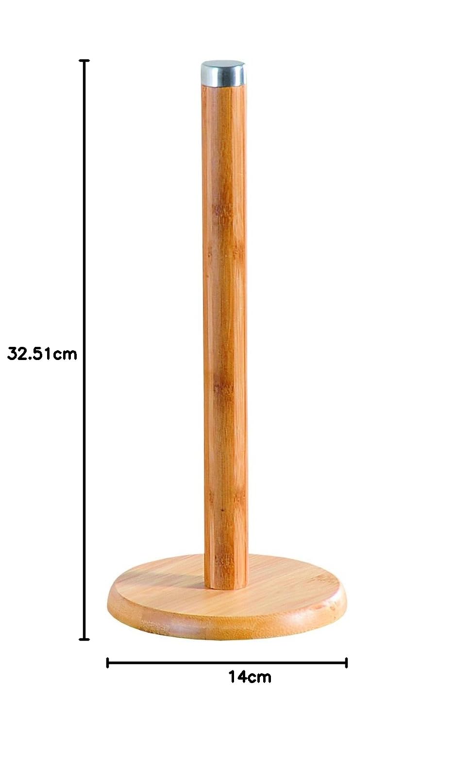 Kesper 81203 stojak na ręczniki kuchenne, bambus, brązowy, 14 x 14 x 32,5 cm