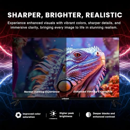 Image of Uniboom Optima Series 109 cm (43 inch) HD Smart LED TV| Android TV with Voice Command App | 5000+ Free Movies | 30W Sonic Boom Speakers | 500+ Certified Apps | Mobile Remote | 43S-ULT-AED