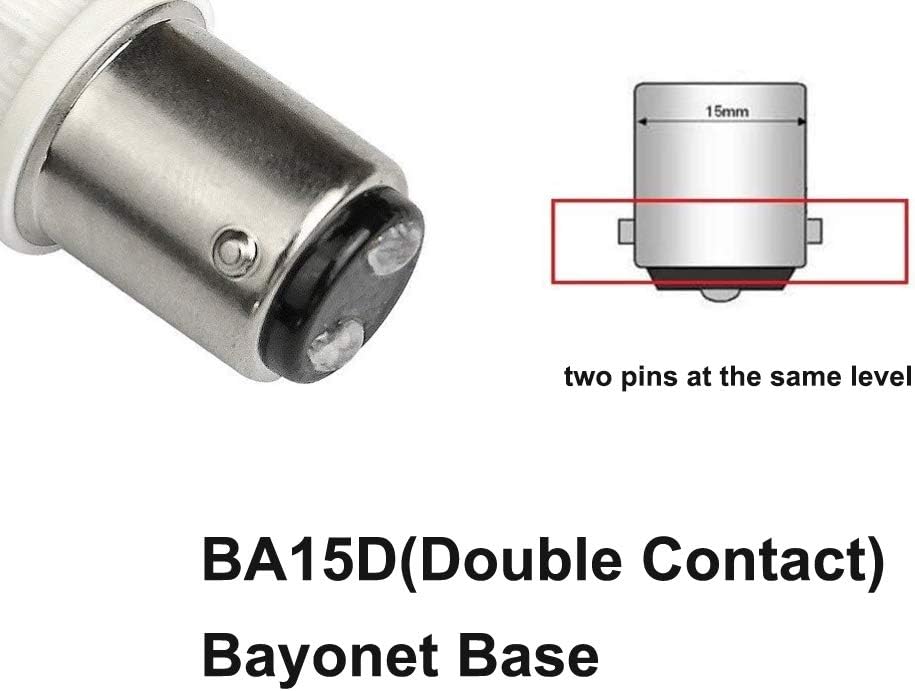 Makergroup 75W T4 JD Type Bulb Replacement, BA15D DC Bayonet Base LED Light Bulbs for Ceiling Fans Pendant Desk Lights, 10W 120V Cool White 6000K Non-Dimmable 2-Pack