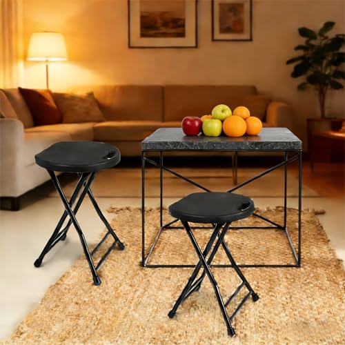 Image of coozment Folding Stool with Handle, Folding Chair,Folding Bar Stool with Non-Slip Feet,Indoor and Outdoor Foldable Stool for Adults(13 inchx11.5 inchx18 inch)