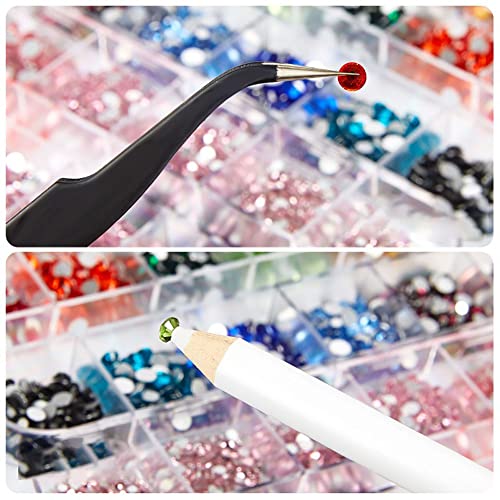 Nail Rhinestone Mix Size Color Clear Crystal Glass Rhinestones Non Hotfix Flatback Rhinestones Decorations Diy Glitter Stones Nail Gems 3D Nail Art Accessories (12 Colors - 2Mm) #TOP2