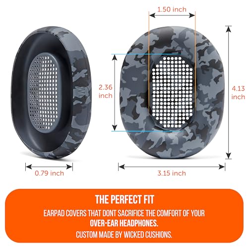 WC SweatZ XM5 - Patented Earpad Sweat Covers for Sony WH1000XM5 by Wicked Cushions, Black Camo - Image 4