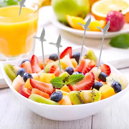 Honbay 5Pcs Reusable Stainless Steel Cocktail Picks Fruit Food Hamburger Toothpicks Cupcake Toppers Sandwich Appetizer Decorative Skewers Drink Garnish Party Decoration Sticks thumb #5