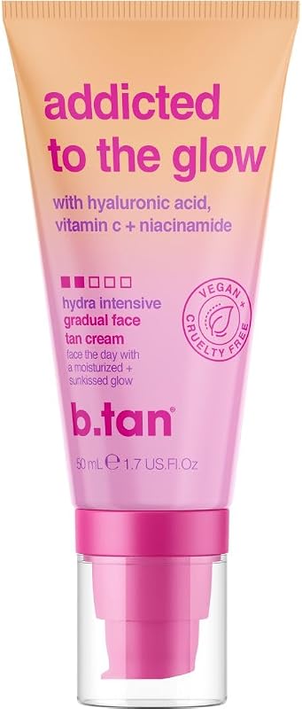 Gradual Self Tan Face Lotion | Addicted to the Glow - Daily Faical Tanning Cream for a Sunkissed Dark Bronze, Best Sunless Moisturizer, Hydrating Vitamin C, Travel Size, No Fake Tanner Smell