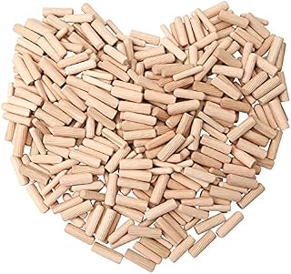 300 Pcs Wooden Dowels Pins, Mixed Pack of Wood Dowel Rods, with 3 Sizes of Diameter, 6mm, 8mm, 10mm, Each Size 100 Pcs, Ideal for Furniture, Professional Carpenter, DIY, Craft Project