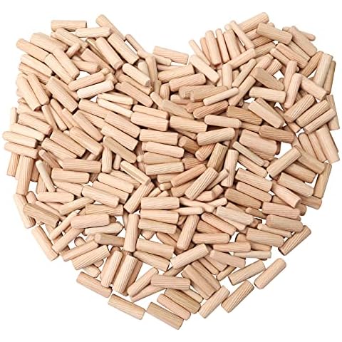 300 Pcs Wooden Dowels Pins, Mixed Pack of Wood Dowel Rods, with 3 Sizes of Diameter, 6mm, 8mm, 10mm, Each Size 100 Pcs, Ideal for Furniture, Professional Carpenter, DIY, Craft Project Cover