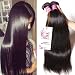 Unice Hair 7a Malaysian Straight Hair 4 Bundles Virgin Unprocessed Human Hair Wefts Hair Extensions Deal with Mixed Lengths 100% Human Hair Extensions (18 20 22 24, Natural Black)