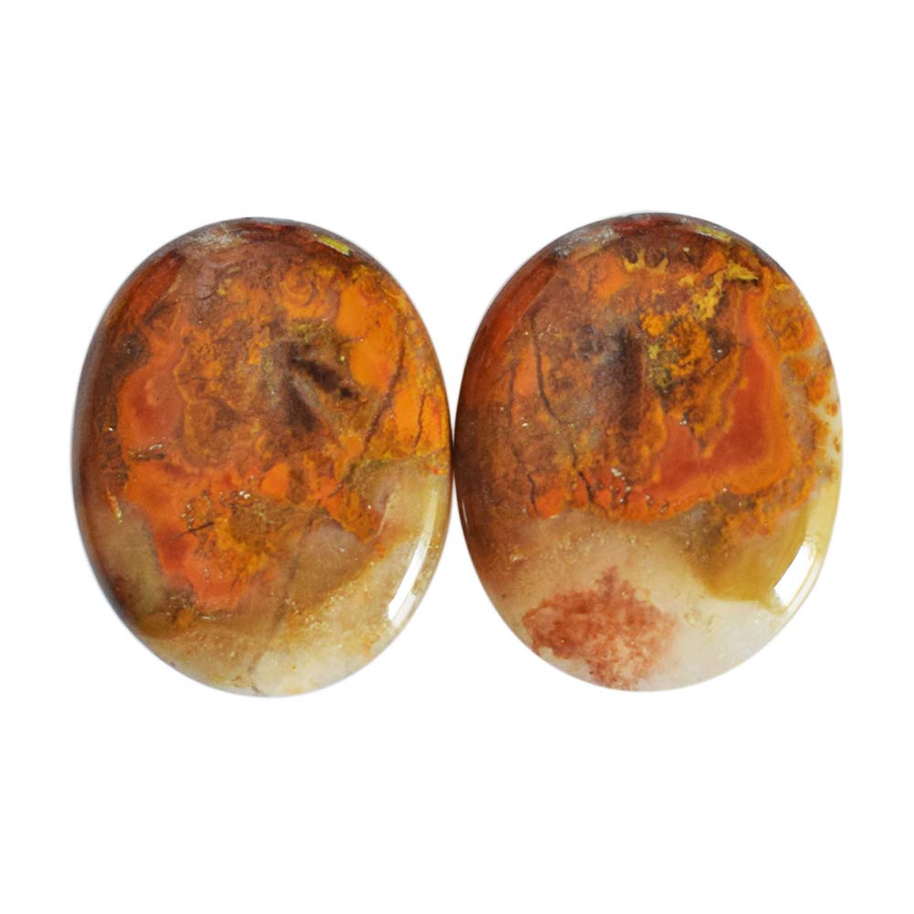 Ravishing ImpressionsNatural Apple Valley Agate Pair Cabochon Oval Shape Size 21x17x4 MM Moroccan Agate Earrings Jewelry Making Gemstone Its Reduces Anxiety And Stress, Gemstone, Apple Valley Agate
