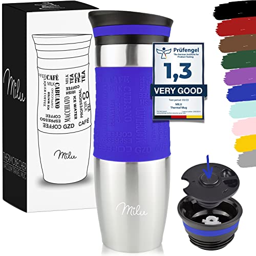 Milu Thermo Mug 370ml 450ml Insulated Mug Coffee Mug to go, 100% Leak Proof, Stainless Steel Drinking Mug