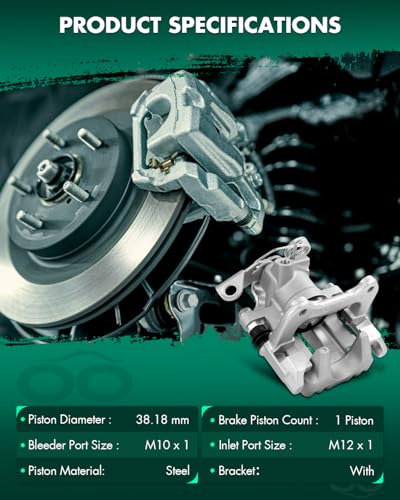 Image of SCITOO Rear Right Passenger Disc Brake Caliper with Bracket 19B2108 | Fit For Audi For A4 1998-2001,For A6 1998-2004,For Volkswagen For Passat 1998-2005, Direct-fit