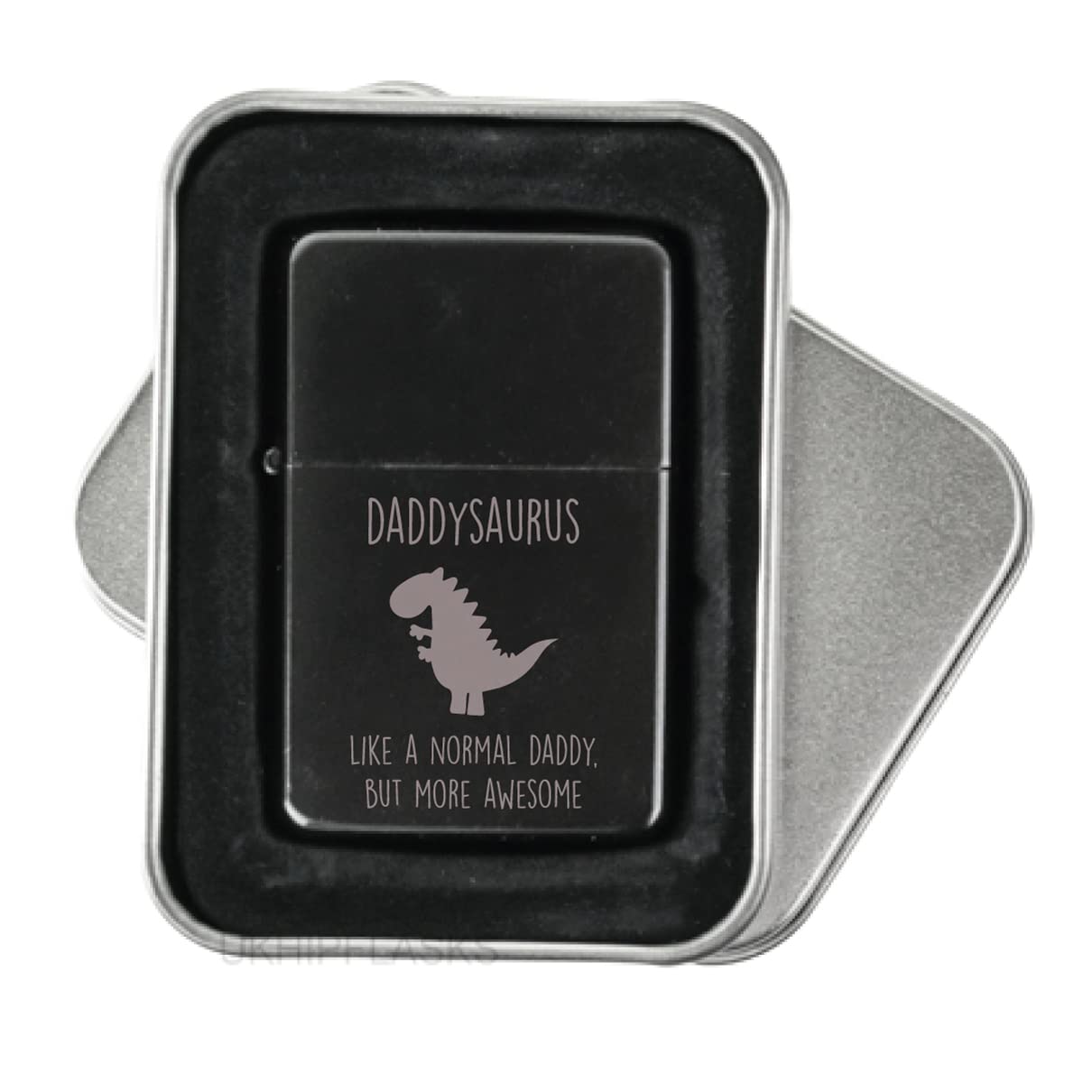 60 Second Makeover Limited Daddy Black Flip Lighter Daddysaurus Like A Normal Daddy But More Awesome Engraved Funny Gift Present