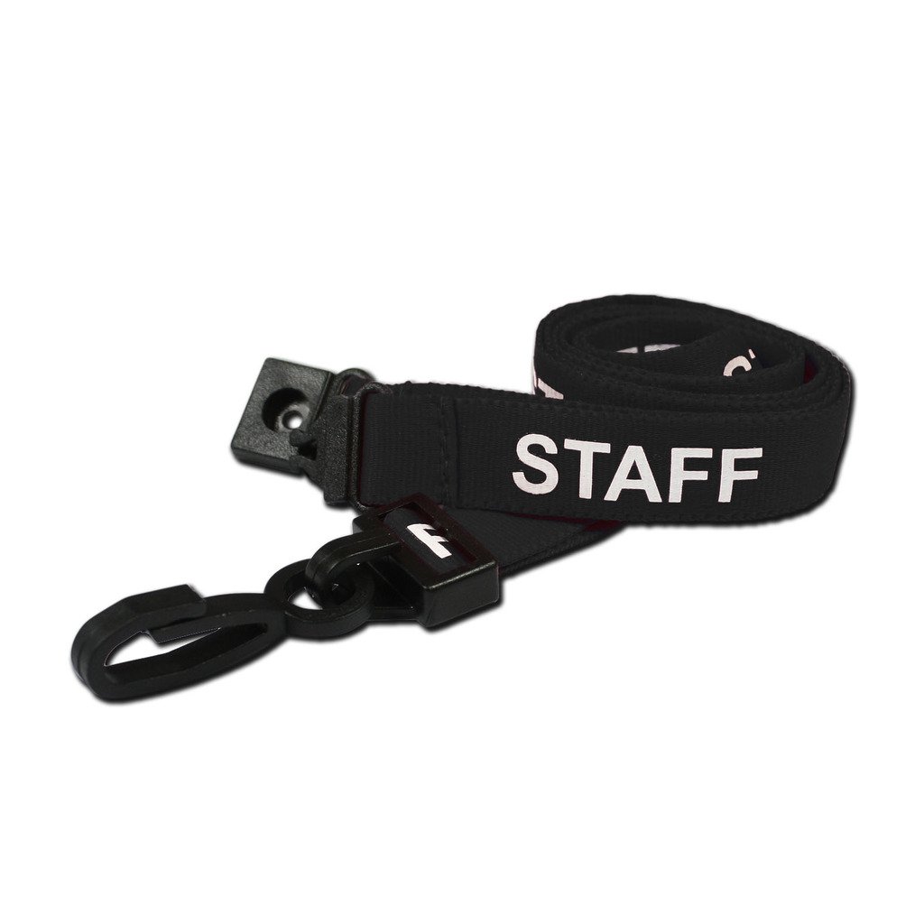 CKB LTD Staff LANYARDS Breakaway Safety Lanyard Pre-Printed Text Neck Strap Swivel Plastic Clip for ID Card Holder - Image 3