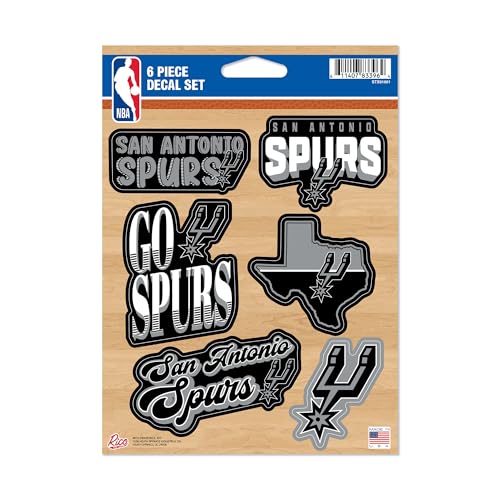 Rico Industries NBA Basketball San Antonio Spurs 6-Piece Decal Set