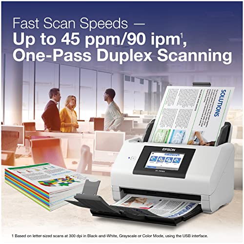 Image of Epson DS-790WN Wireless Network Color Document Scanner for PC and Mac with Duplex Scanning,Computer-Free Function, 100-page Auto Doc Feeder (ADF) and 4.3 inch Colorful LCD Touchscreen