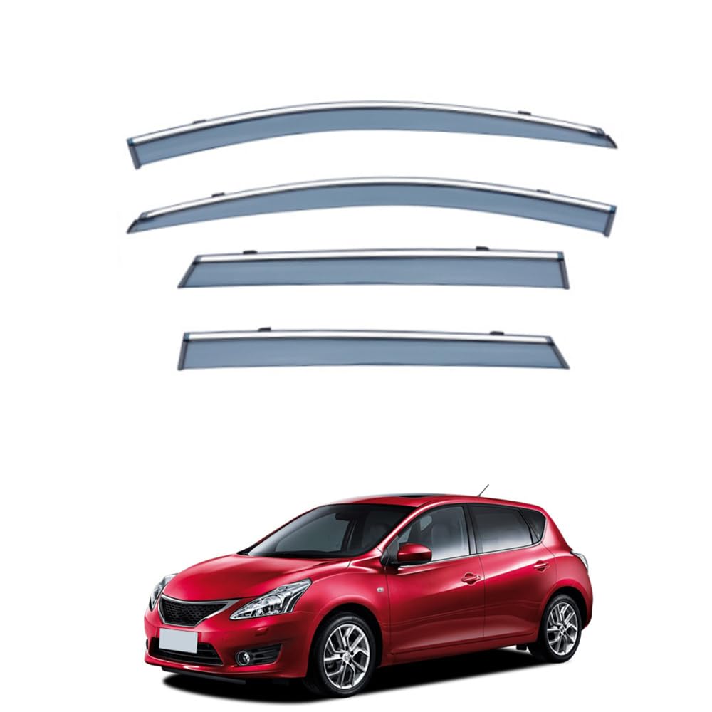 Qoemrhelt Normal 4Pc Set In-Channel Wind Deflectors, For Nissan Pulsar C12 C13 2013-2018 Window Visors Rain Guards Vent Visors Rain & Sun Protection,Car Accessories,C12