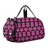 Aliens Star Hot Peach Nero Ragazzo Palestra Duffel Bag con Scomparto Scarpe Grande Capacità Pernottamento Weekender Carry On Borsa da Viaggio per la Scuola Pratica, Sport, Viaggi bolsas de, Aliens