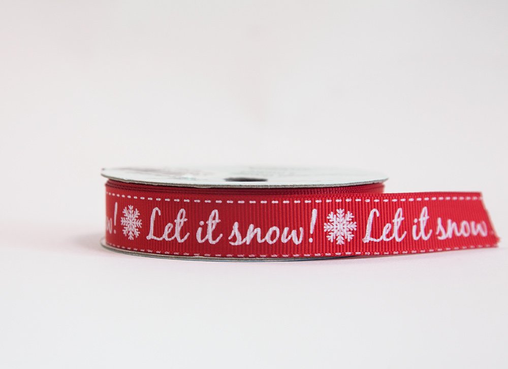 Eleganza Let It Snow Christmas Xmas Themed Wrapping Ribbons 5 Patterns Ribbon Gifts Crafts (Let It Snow)
