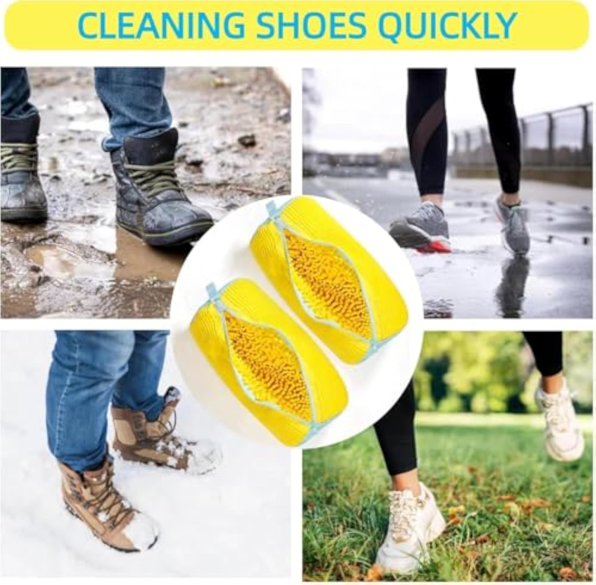 Reusable Shoe Cleaning Bag for Sneakers, Zipper Closure