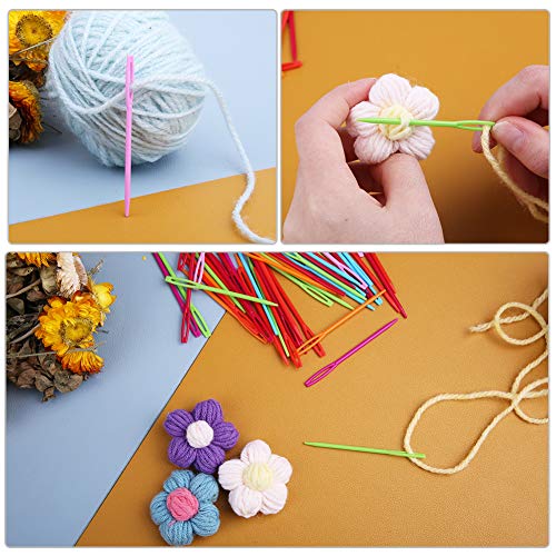 50 Pcs Colorful Large Eye Plastic Sewing Needles, 2.75 Inch Yarn Needles Plastic Weaving Needles Embroidery Needles Safety Lacing Needles Learning Needles For Diy Sewing Handmade Crafts #TOP4