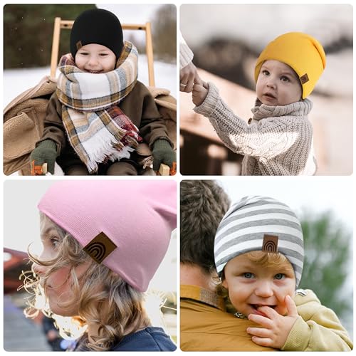 fenchi's AUSTRIA Kinder Beanie 6M-3 Jahre 48-52cm, Frühling Übergangszeit Mütze Slouch in Geschenkverpackung, Baumwolle